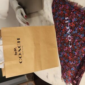 Vintage |Coach Floral Scarf | Hijab 44" X 44" | FREE Logo Bag